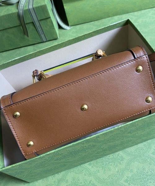1:1 Replica Gucci Diana Mini Tote Bag Brown For Women  8in/20cm GG 702732 U3ZDT 2185
