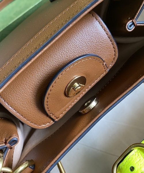 1:1 Replica Gucci Diana Mini Tote Bag Brown For Women  8in/20cm GG 702732 U3ZDT 2185