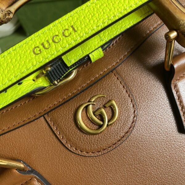 1:1 Replica Gucci Diana Mini Tote Bag Brown For Women  8in/20cm GG 702732 U3ZDT 2185