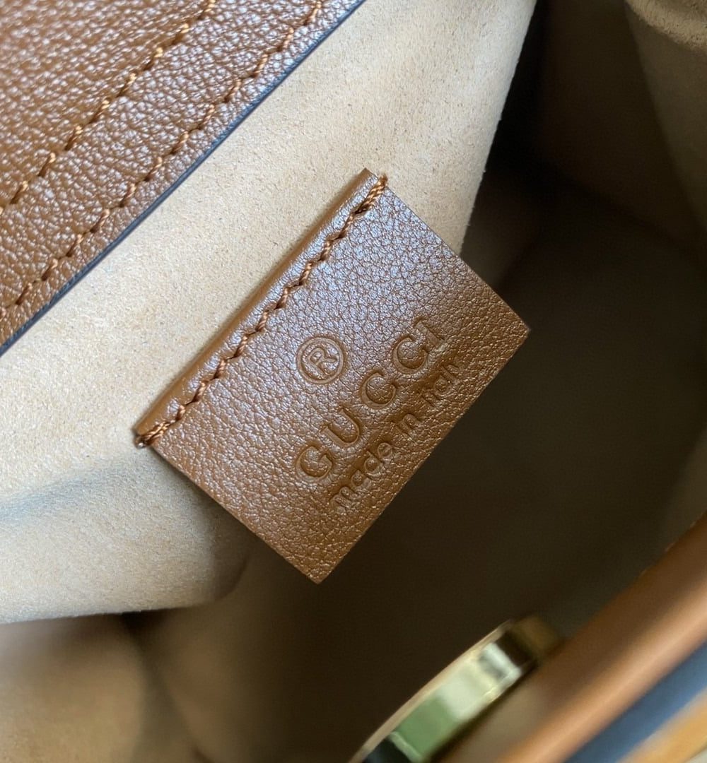 1:1 Replica Gucci Diana Mini Tote Bag Brown For Women  8in/20cm GG 702732 U3ZDT 2185