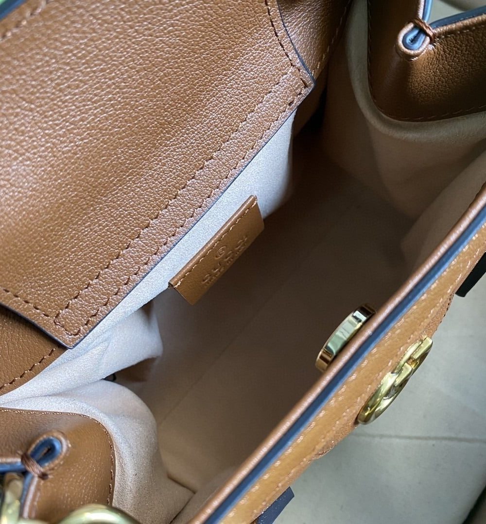 1:1 Replica Gucci Diana Mini Tote Bag Brown For Women  8in/20cm GG 702732 U3ZDT 2185