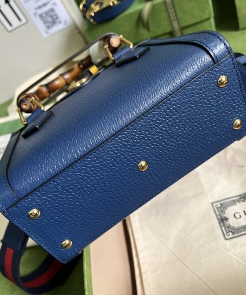 1:1 Replica Gucci Diana Mini Tote Bag Canvas Lining Blue For Women 7.9in/20cm GG 702732 U3ZDT 4862