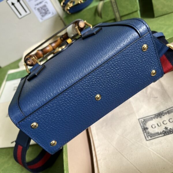 1:1 Replica Gucci Diana Mini Tote Bag Canvas Lining Blue For Women 7.9in/20cm GG 702732 U3ZDT 4862
