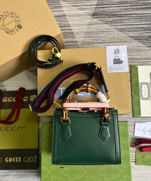 1:1 Replica Gucci Diana Mini Tote Bag Green For Women, Women's Bags 7.9in/20cm GG ‎702732 U3ZDT 3670