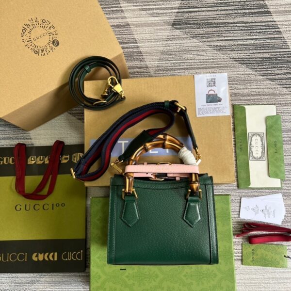 1:1 Replica Gucci Diana Mini Tote Bag Green For Women, Women's Bags 7.9in/20cm GG ‎702732 U3ZDT 3670