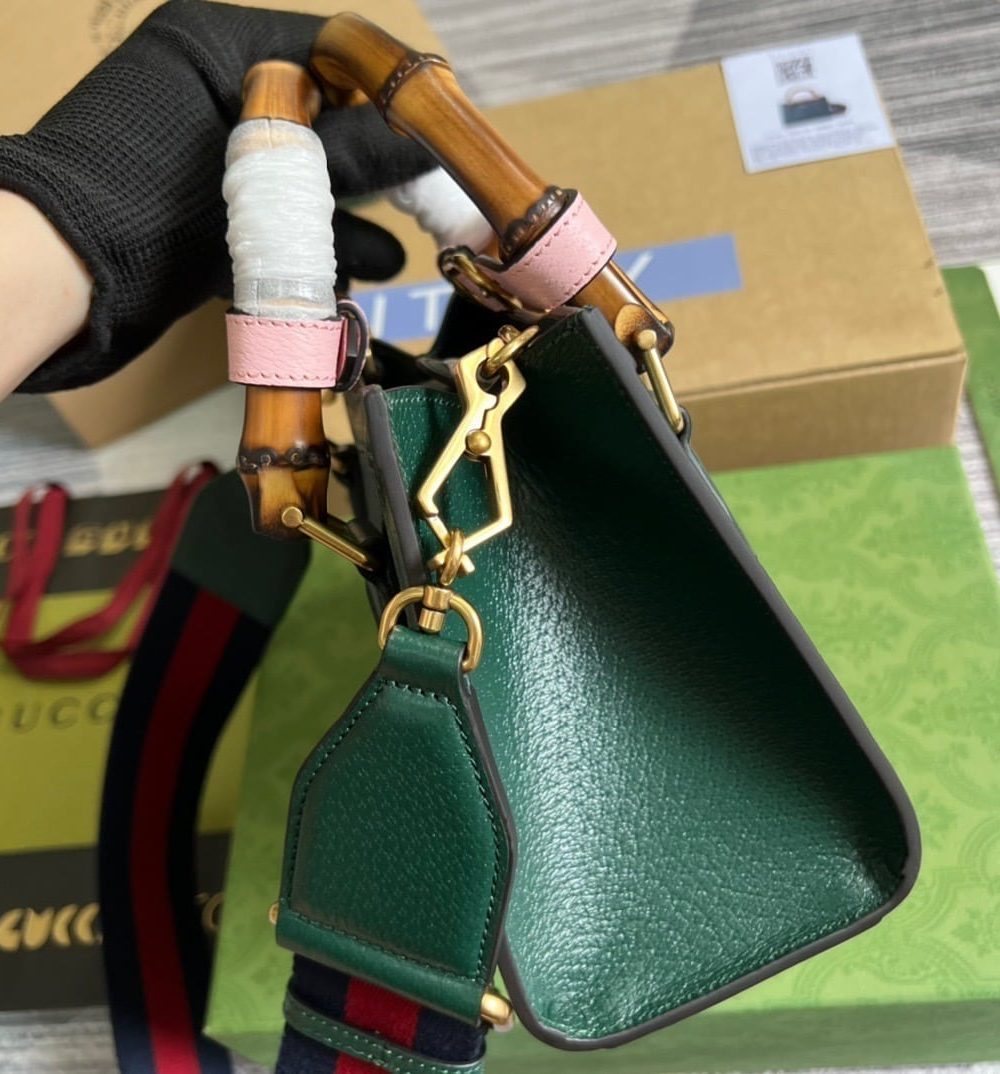 1:1 Replica Gucci Diana Mini Tote Bag Green For Women, Women's Bags 7.9in/20cm GG ‎702732 U3ZDT 3670
