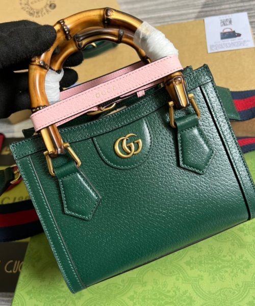 1:1 Replica Gucci Diana Mini Tote Bag Green For Women, Women's Bags 7.9in/20cm GG ‎702732 U3ZDT 3670
