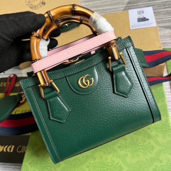 1:1 Replica Gucci Diana Mini Tote Bag Green For Women, Women's Bags 7.9in/20cm GG ‎702732 U3ZDT 3670