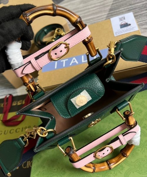 1:1 Replica Gucci Diana Mini Tote Bag Green For Women, Women's Bags 7.9in/20cm GG ‎702732 U3ZDT 3670