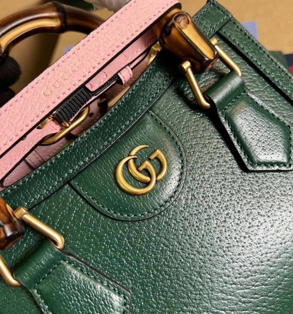 1:1 Replica Gucci Diana Mini Tote Bag Green For Women, Women's Bags 7.9in/20cm GG ‎702732 U3ZDT 3670