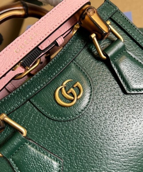 1:1 Replica Gucci Diana Mini Tote Bag Green For Women, Women's Bags 7.9in/20cm GG ‎702732 U3ZDT 3670