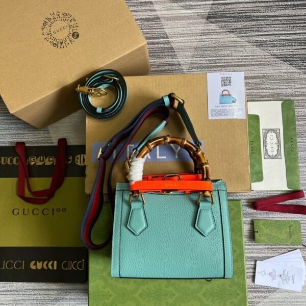 1:1 Replica Gucci Diana Mini Tote Bag Light Blue For Women, Women's Bags 7.9in/20cm GG ‎702732 U3ZDT 4377