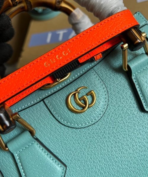 1:1 Replica Gucci Diana Mini Tote Bag Light Blue For Women, Women's Bags 7.9in/20cm GG ‎702732 U3ZDT 4377