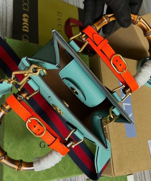1:1 Replica Gucci Diana Mini Tote Bag Light Blue For Women, Women's Bags 7.9in/20cm GG ‎702732 U3ZDT 4377