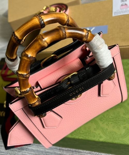 1:1 Replica Gucci Diana Mini Tote Bag Pink For Women, Women's Bags 7.9in/20cm GG ‎702732 U3ZDT 5479