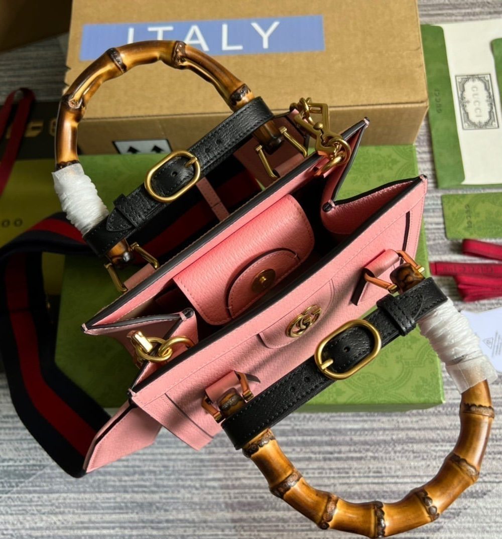 1:1 Replica Gucci Diana Mini Tote Bag Pink For Women, Women's Bags 7.9in/20cm GG ‎702732 U3ZDT 5479