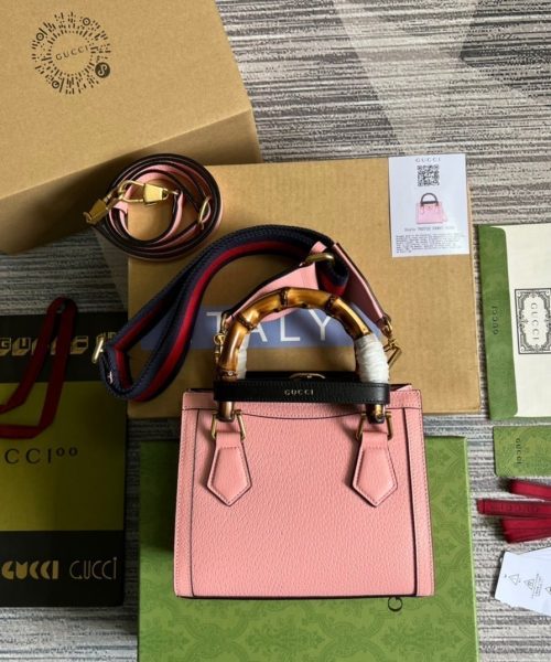 1:1 Replica Gucci Diana Mini Tote Bag Pink For Women, Women's Bags 7.9in/20cm GG ‎702732 U3ZDT 5479
