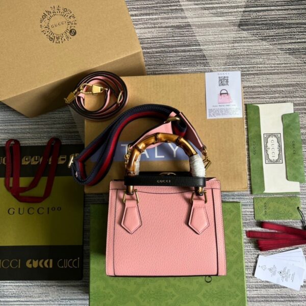 1:1 Replica Gucci Diana Mini Tote Bag Pink For Women, Women's Bags 7.9in/20cm GG ‎702732 U3ZDT 5479