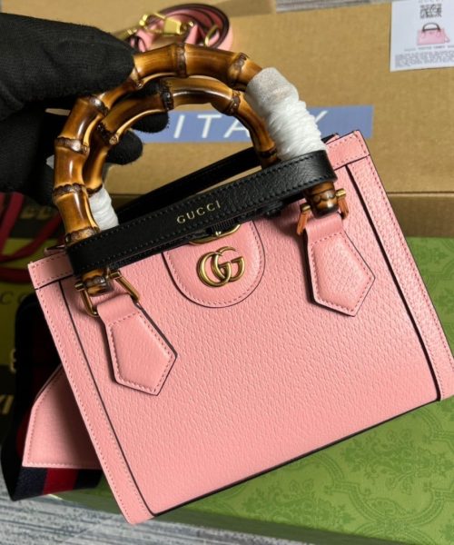 1:1 Replica Gucci Diana Mini Tote Bag Pink For Women, Women's Bags 7.9in/20cm GG ‎702732 U3ZDT 5479