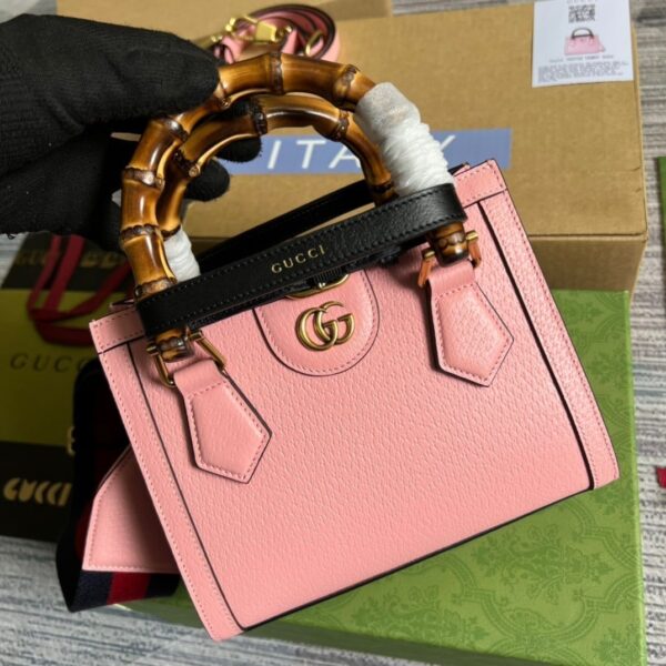 1:1 Replica Gucci Diana Mini Tote Bag Pink For Women, Women's Bags 7.9in/20cm GG ‎702732 U3ZDT 5479