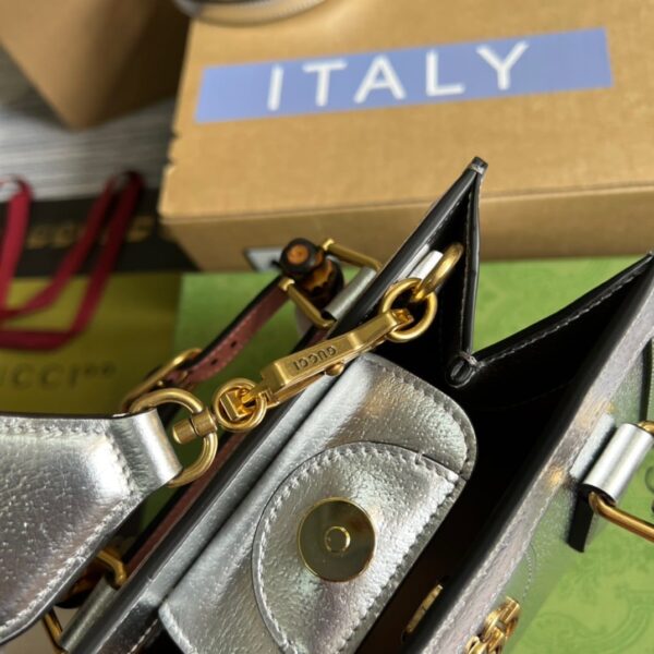 1:1 Replica Gucci Diana Mini Tote Bag Silver For Women, Women's Bags 7.9in/20cm GG ‎702732 1TRGT 8190