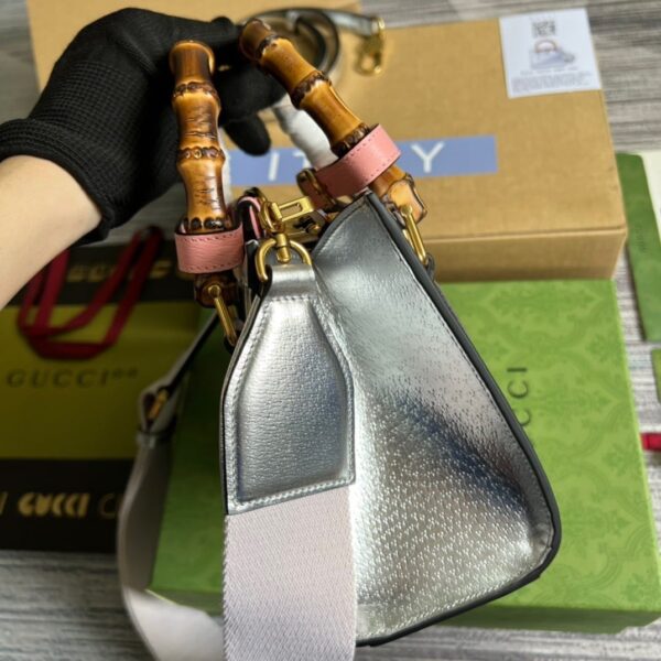 1:1 Replica Gucci Diana Mini Tote Bag Silver For Women, Women's Bags 7.9in/20cm GG ‎702732 1TRGT 8190