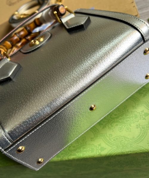 1:1 Replica Gucci Diana Mini Tote Bag Silver For Women, Women's Bags 7.9in/20cm GG ‎702732 1TRGT 8190