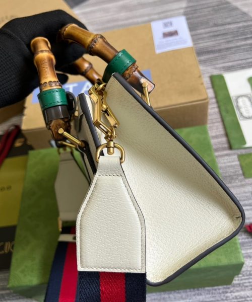 1:1 Replica Gucci Diana Mini Tote Bag White For Women, Women's Bags 7.9in/20cm GG