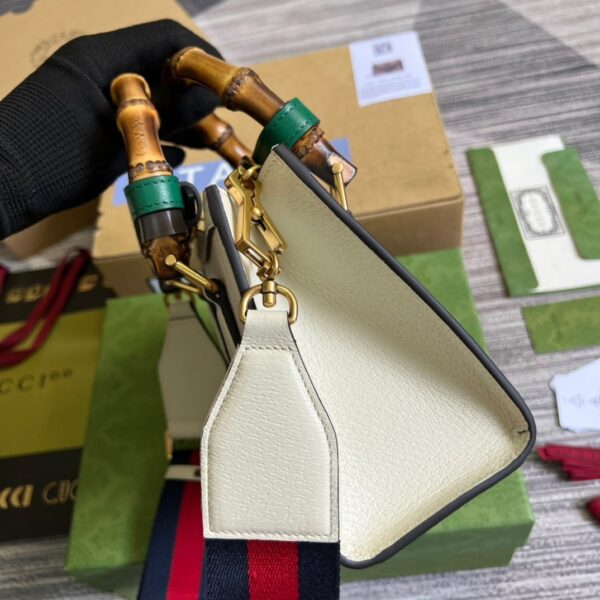 1:1 Replica Gucci Diana Mini Tote Bag White For Women, Women's Bags 7.9in/20cm GG