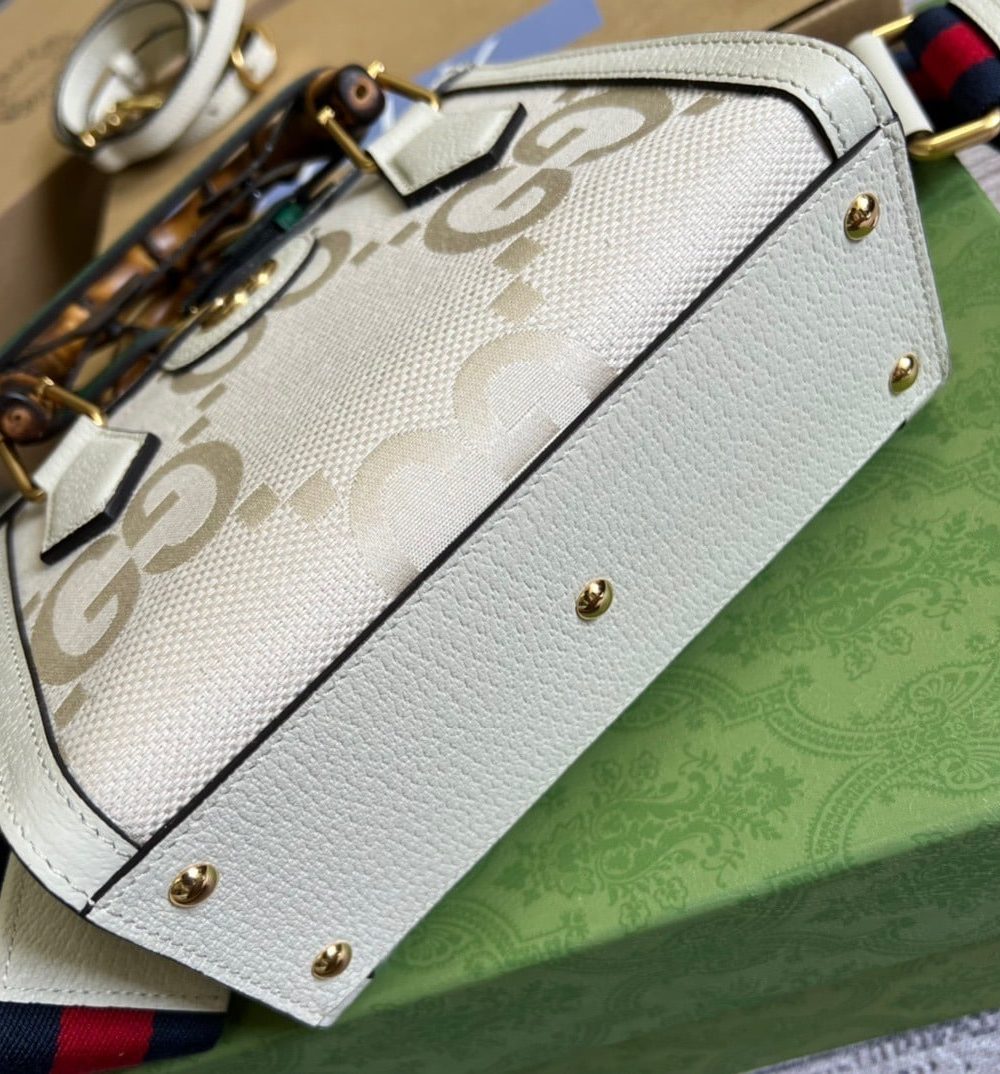 1:1 Replica Gucci Diana Mini Tote Bag White For Women, Women's Bags 7.9in/20cm GG