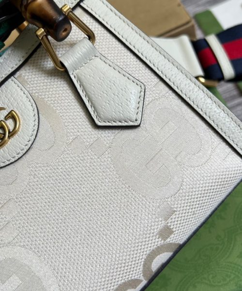 1:1 Replica Gucci Diana Mini Tote Bag White For Women, Women's Bags 7.9in/20cm GG