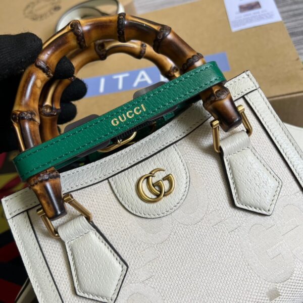 1:1 Replica Gucci Diana Mini Tote Bag White For Women, Women's Bags 7.9in/20cm GG