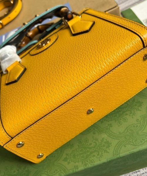 1:1 Replica Gucci Diana Mini Tote Bag Yellow For Women, Women's Bags 7.9in/20cm GG ‎702732 U3ZDT 7480
