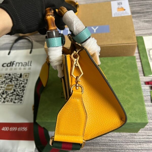 1:1 Replica Gucci Diana Mini Tote Bag Yellow For Women, Women's Bags 7.9in/20cm GG ‎702732 U3ZDT 7480