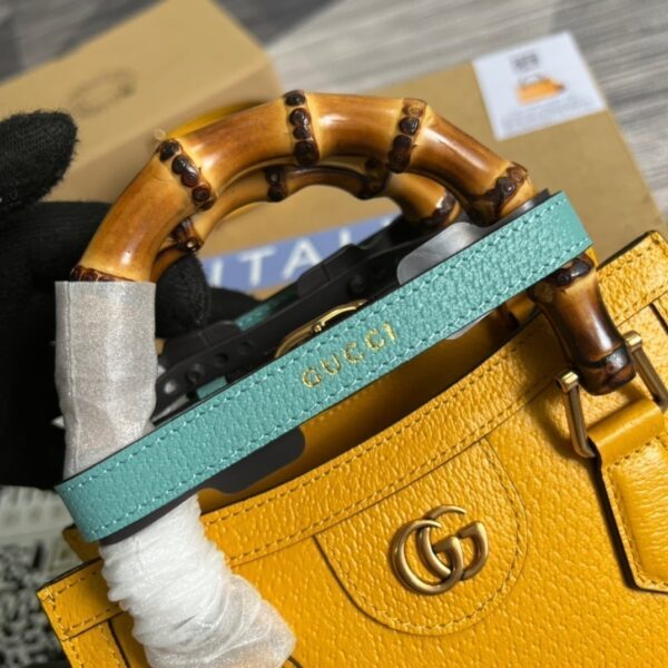 1:1 Replica Gucci Diana Mini Tote Bag Yellow For Women, Women's Bags 7.9in/20cm GG ‎702732 U3ZDT 7480