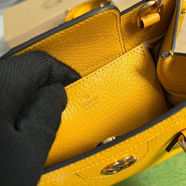 1:1 Replica Gucci Diana Mini Tote Bag Yellow For Women, Women's Bags 7.9in/20cm GG ‎702732 U3ZDT 7480