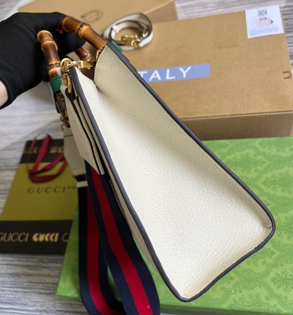 1:1 Replica Gucci Diana Small GG Tote Bag White For Women, Women's Bags 11in/27cm GG