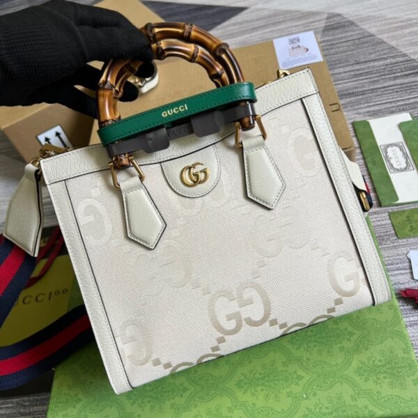 1:1 Replica Gucci Diana Small GG Tote Bag White For Women, Women's Bags 11in/27cm GG