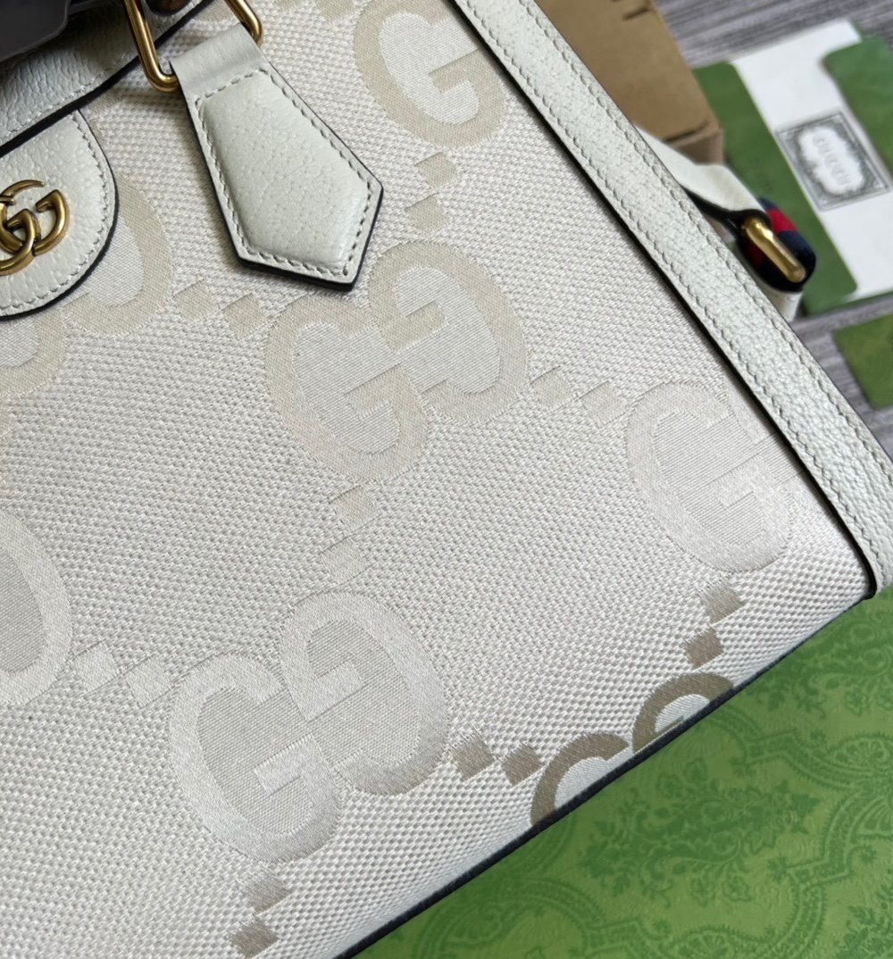 1:1 Replica Gucci Diana Small GG Tote Bag White For Women, Women's Bags 11in/27cm GG