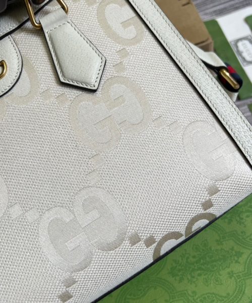 1:1 Replica Gucci Diana Small GG Tote Bag White For Women, Women's Bags 11in/27cm GG