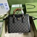 1:1 Replica Gucci Diana Small Tote Bag Black For Women 10.6in/27cm GG 660195 17QDT 3177