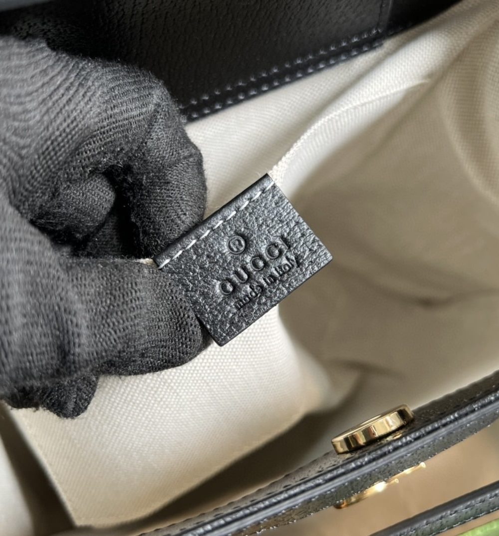 1:1 Replica Gucci Diana Small Tote Bag Black For Women 10.6in/27cm GG 660195 17QDT 3177