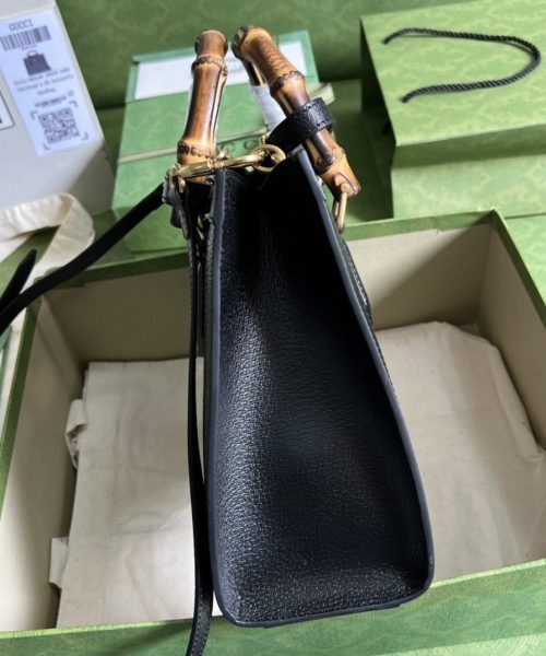 1:1 Replica Gucci Diana Small Tote Bag Black For Women 10.6in/27cm GG 660195 17QDT 3177