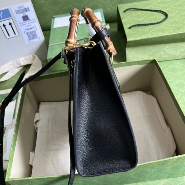 1:1 Replica Gucci Diana Small Tote Bag Black For Women 10.6in/27cm GG 660195 17QDT 3177