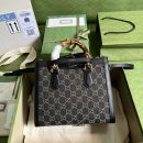1:1 Replica Gucci Diana Small Tote Bag Black For Women 10.6in/27cm GG 660195 17QDT 3177