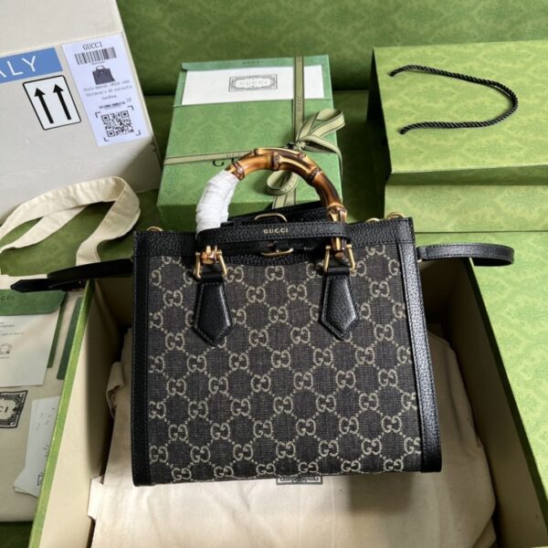 1:1 Replica Gucci Diana Small Tote Bag Black For Women 10.6in/27cm GG 660195 17QDT 3177