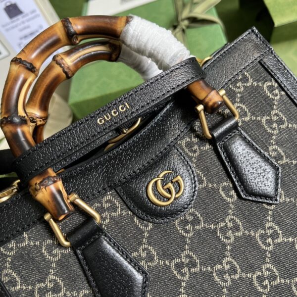 1:1 Replica Gucci Diana Small Tote Bag Black For Women 10.6in/27cm GG 660195 17QDT 3177