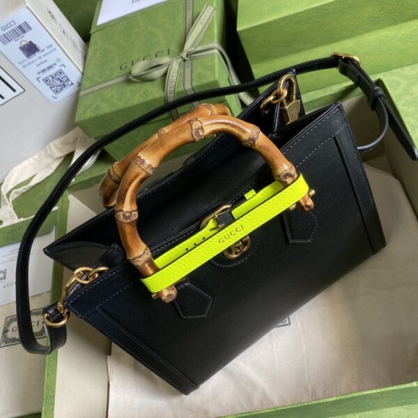 1:1 Replica Gucci Diana Small Tote Bag Black For Women 11in/27cm GG 702721 U3ZDT 1260