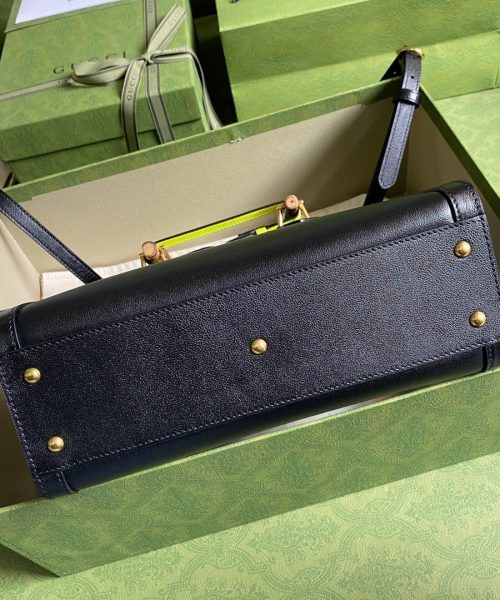 1:1 Replica Gucci Diana Small Tote Bag Black For Women 11in/27cm GG 702721 U3ZDT 1260