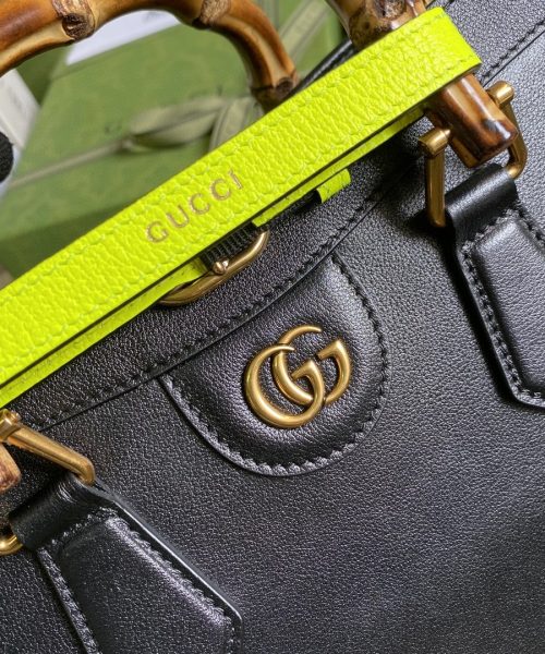 1:1 Replica Gucci Diana Small Tote Bag Black For Women 11in/27cm GG 702721 U3ZDT 1260